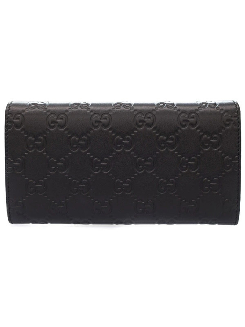 Gucci Long ssima Bar Metal fold Bi Wallet Black